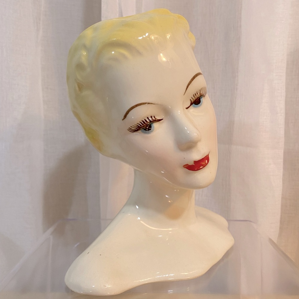 Vintage Lady Vase Head Planter